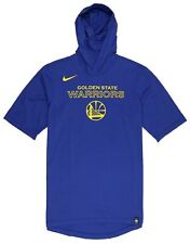 Nike Golden State Warriors Hooded Shirt Mens Small Blue Yellow AQ7007-495