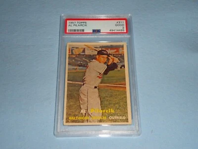 1957 Topps Baseball Card Al Pilarcik # 311 PSA Grade Graded 2 Good 49414495 - Image 1 of 3