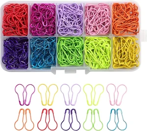 500 Pieces Colorful Metal Knitting Pins, Calabash Crochet Stitch Markers, Metal - Picture 1 of 7