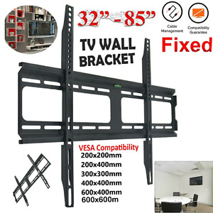 TV WALL BRACKET MOUNT SLIM 3D LCD LED PLASMA FOR 32 40 50 55 60 65 70 80 85 INCH