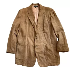 Giacca cappotto sportivo pelle Abercrombie & Fitch anni 60 uomo 48L marrone etichetta Union - Foto 1 di 13