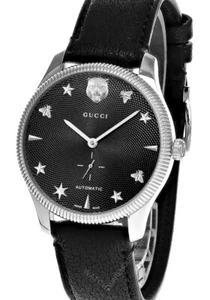 Reloj para hombre GUCCI G-Timeless AUTO 40 MM esfera negra cuero YA126365 - Imagen 1 de 4