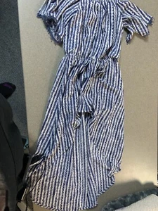 Girls Small Blue and White Jumper/dress  - Picture 1 of 3