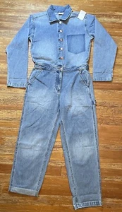 Wrangler X Billabong Denim Coveralls Size Medium Workwear Jeans Jumpsuit Beach - Picture 1 of 17
