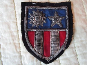 WW2 CHINA ,BURMA,INDIA, SILVER BULLIONED SHOULDER PATCH - Picture 1 of 4