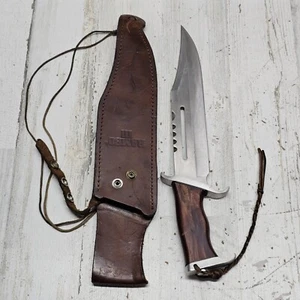 Gil Hibben Rambo III Fixed Blade Survival Knife w/ Embossed Leather Sheath - Picture 1 of 10
