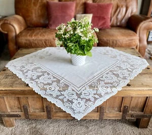 Spitze Tischauflage Rosendesign 40 x 40 cm Ecru Deutsche Spitze - Bild 1 von 2