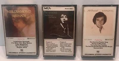 Vintage Neil Diamond cassette tapes Lot (3), good used condition, working - Image 1 of 4