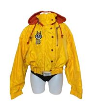 Bogner Real Vintage Ski Snowboard Woman Jacket Insulated Yellow M Belt Bomber