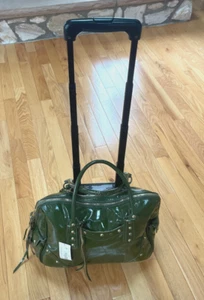 Awesome BOHO Olive Green Carry-On 2-Wheel Luggage Purse Gogo-Voyage - Picture 1 of 15