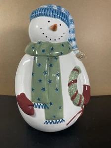 DEBBIE MUMM WINTER WONDERS SNOMAN COOKIE JAR 11” - ZAK DESIGNS - Picture 1 of 10
