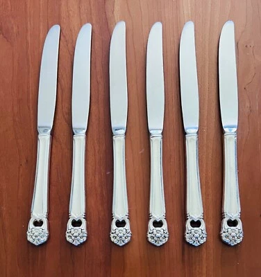 6 件套老式 1847 年罗杰斯兄弟国际永恒你的晚餐刀银盘 — 第 1/2 张图片