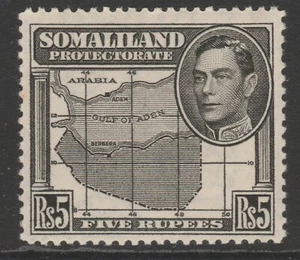 British Somaliland MINT GVI 1938 5r black sg104 - Picture 1 of 2