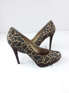 Chaussures escarpins femme Colin Stuart cuir marron imprimé multi guépard pointure 11M - Photo 1/5