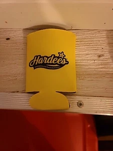 Hardees Beer Can Drink Koozie Yellow - Picture 1 of 1