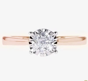 Anillo de Compromiso Oro 9ct con Diamante 0.25ct - Imagen 1 de 6
