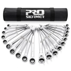 Ratcheting Combination Wrench Set, 20-Piece SAE & Metric Wrench Kit with Pouc... - Picture 1 of 7