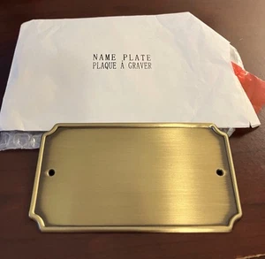 BRASS NOTCHED EDGE CUSTOM ENGRAVED PLATE - 2 1/2" X 4 1/2" - Picture 1 of 3