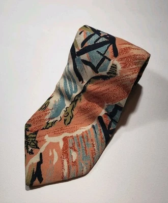 RARA Corbata Ultra De Colección 54.25" Años 40 Años 50 Años 60 Sin Forro Interior Abstracta Hecha a Mano EE. UU. Foto 1 de 4
