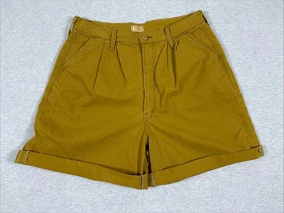 MOTHER Pleated Catch All Short in Spruce Yellow Size 31 Boho Anthropologie EUC - Image 1 of 4
