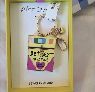 BETSEY JOHNSON Colorful Opening Crayon Box Charm & Keychain - NEW! - Изображение 1 из 4