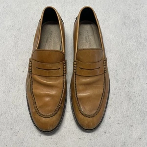 Banana Republic Men's Italian Leather Loafers Size 9.5 Yellowish Brown - Picture 1 of 10