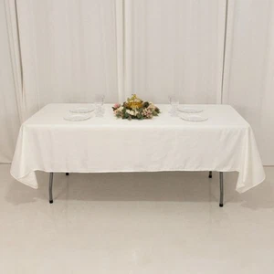Ivory 60x102" RECTANGLE Lamour Satin TABLECLOTH Wedding Party Home Banquet - Picture 1 of 8