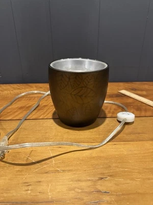 Yankee Candle Electric Wax Warmer Brown Leaf Pattern Untested - Image 1 of 4