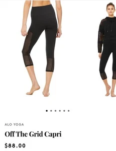 Alo Yoga Black Off The Grid Capri Leggings Size Small Rrp £65 - Picture 1 of 16