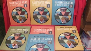 Rand McNally Vintage 1960s Illustrated Atlas of Today's World Volumes 1 thru 7 - Picture 1 of 2