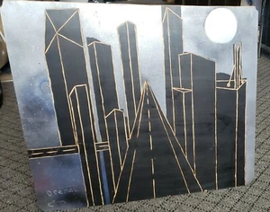 “Dremel City” Carved On Wood Painting - Picture 1 of 6