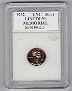 GEHÄUSE - Lincoln Memorial Cents ~ 1962 ~ GEM PROOF - Bild 1 von 3