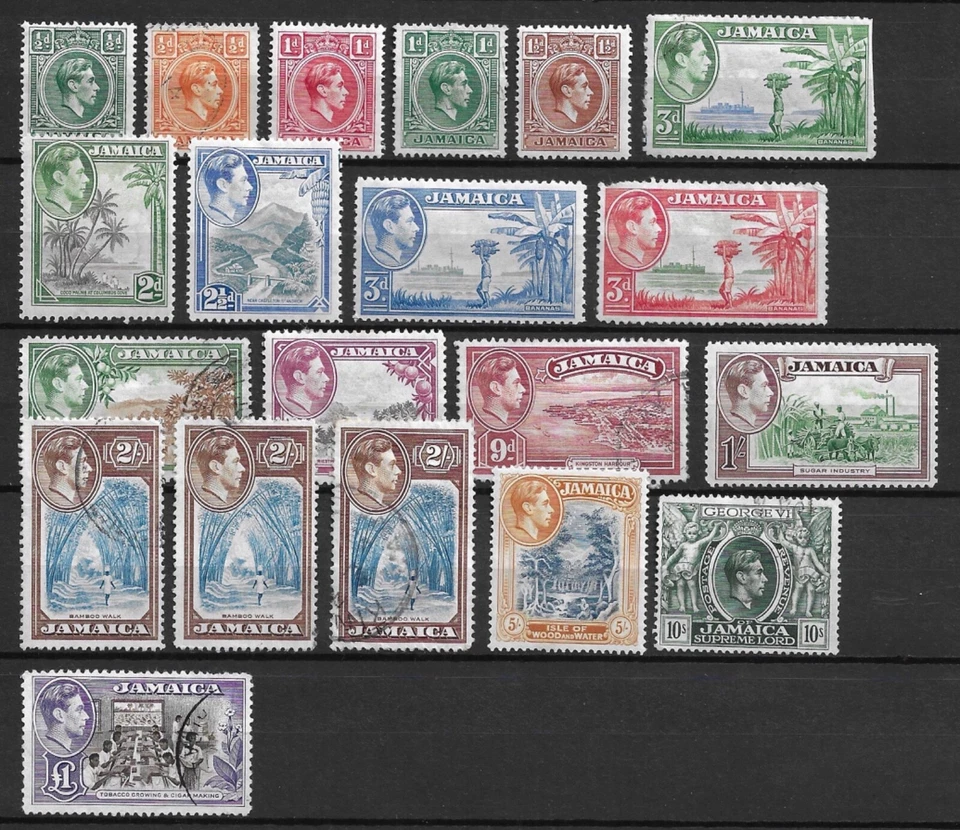 Jamaica 1938 conjunto definitivo montado como nuevo/usado.  Perfs sin marcar. SG cat c.£130 Foto 1 de 1