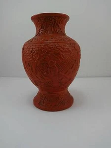 Fine Old Japanese Tokoname Red Ware Pottery Vase Molded Textured Print - Picture 1 of 1