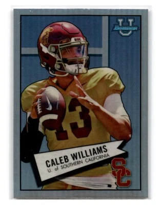 2022 Bowman University Chrome #52BF-4 Caleb Williams RC - USC / Bears  - Image 1 of 2