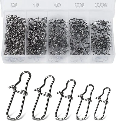 200pcs Fishing Duo-lock Snap Stainless Steel Nice Snaps Tackle Connector #000-#2 - Image 1 of 4