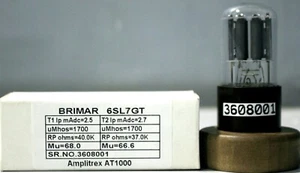 6SL7GT ECC35 BRIMAR "D" Getter Made in England Amplitrex AT1000 Tested - Picture 1 of 7