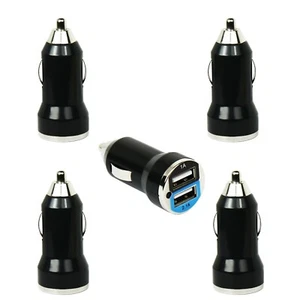 Pack of 5 Dual Port Fast USB Car Charger 1A 2.1A Output Universal Compatibility - Picture 1 of 4