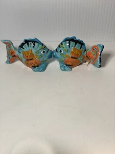 Westland Kissing Fish Salt And Pepper Shakers Cats New W/ Tag No Box Never Used - Picture 1 of 9