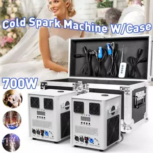 2 PIEZAS 700W Máquina de Chispas Frías Boda DJ Fiesta Efecto Escenario Máquina de Fuegos Artificiales + Estuche - Imagen 1 de 27