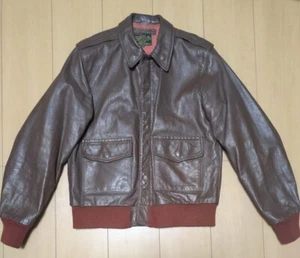 A-2 Leather Jacket AERO LEATHER AIR FORCES US ARMY Size 38 Horsehide Brown Red - Picture 1 of 14