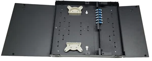 12 Fiber Dual Door Wall Mount w/ 6 LC/UPC Duplex Adapters, Patch Only Singlemode - Picture 1 of 6