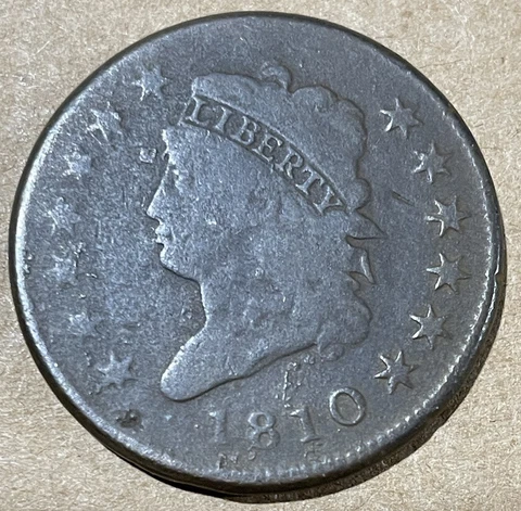 1810 Classic Head Large Cent VG Cover