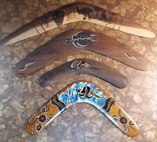 Lot of 4 vintage Australian wooden boomerangs Vgc+ sturdy undamaged