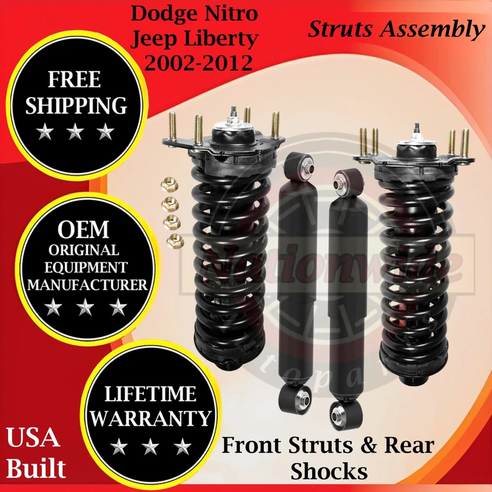 Amortiguadores delanteros y traseros Monroe OEM para Dodge Nitro/Jeep Liberty 2002-2012 Foto 1 de 4