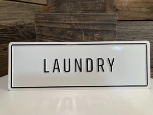 Hearth and Hand w/Magnolia "LAUNDRY" Enameled Metal Sign 12”x4” - Picture 1 of 2