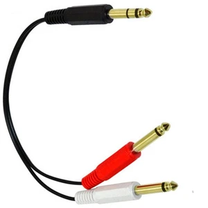 6.35mm Stereo Male To 2 6.35 Mono male Cable Plug Jack Y Splitter Stereo Audio - Picture 1 of 3