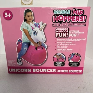 Waddle Hip Hopper Einhorn Hüpfburg Outdoor Aufblasbares Hüpfspielzeug Alter 5+ NEU - Bild 1 von 4