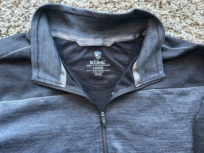 Kuhl Revel 1/4 Zip Fleece Pullover Men's Black/Gray Large Sweater Outdoor Hiking - Image 1 of 4