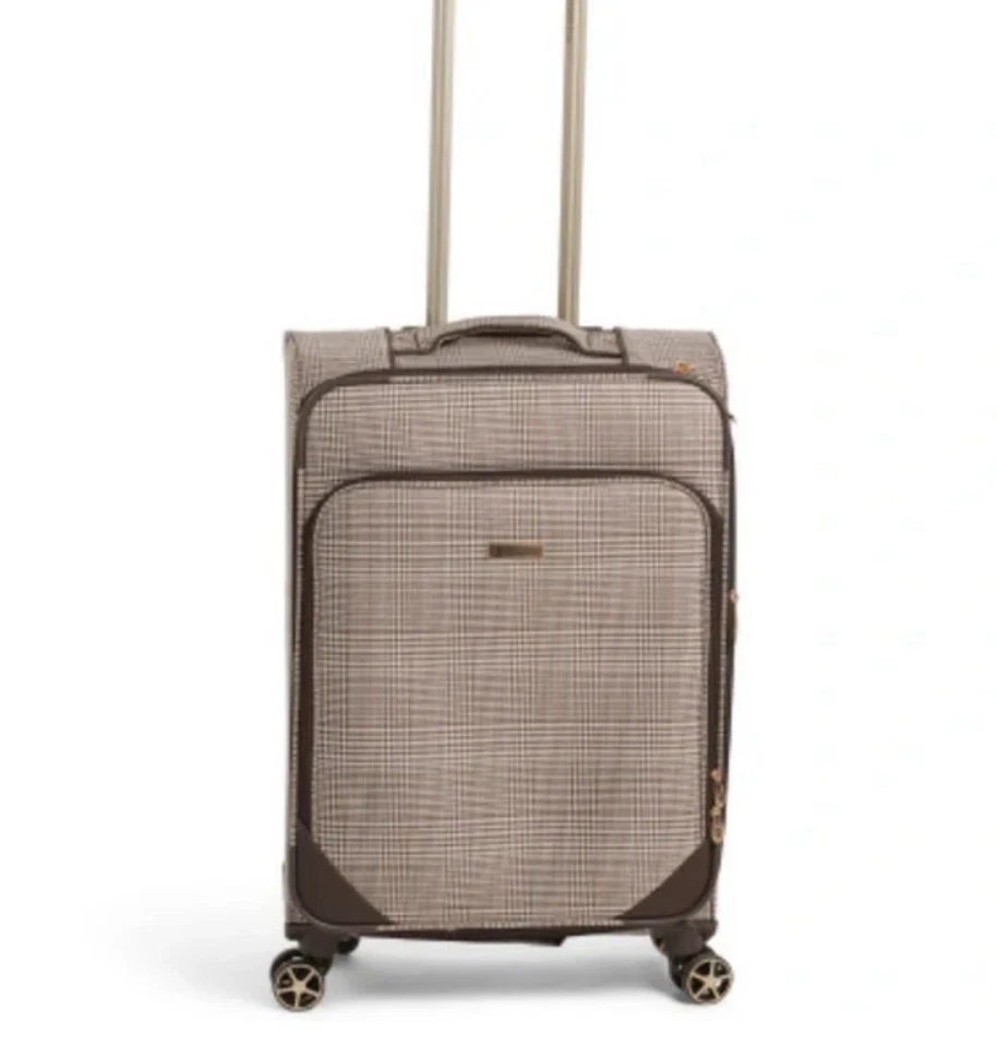 London Fog Oxford III 可扩展万向轮 Olive Houndstooth 25 英寸 — 第 1/4 张图片